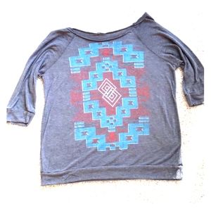 Gray Aztec design tee